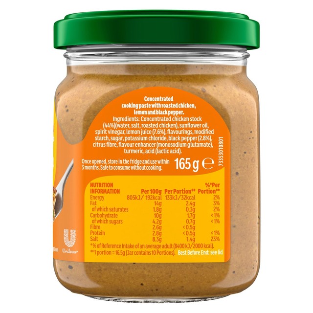 Knorr roasted chicken lemon and pepper cooking paste 165g, UK version