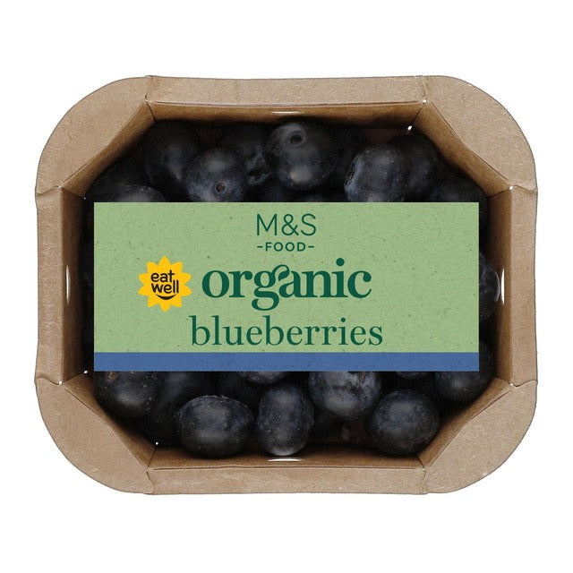 M&S Organic Blueberries 150g Tray Pack, imported from the UK.