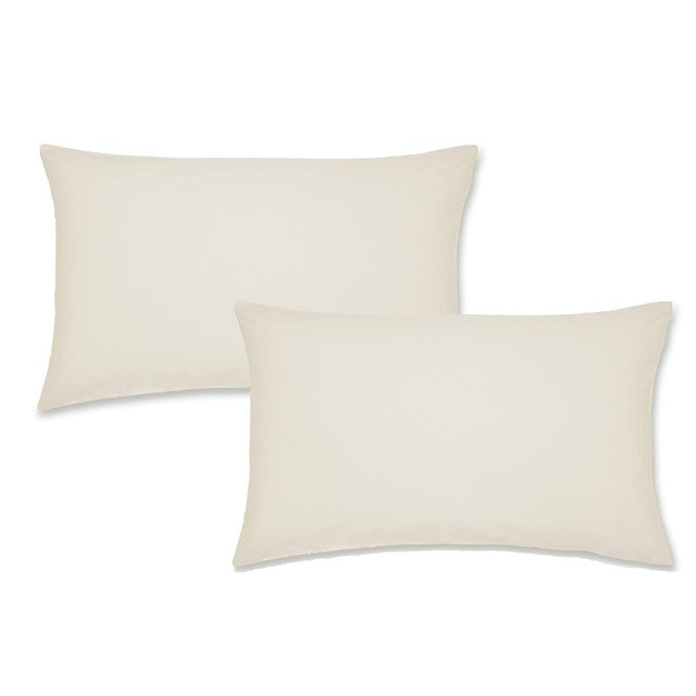 Catherine Lansfield cream polycotton pillowcase pair 50x75cm - British product