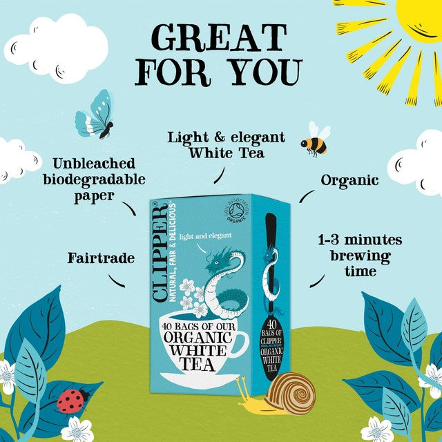 Clipper white tea bags 40 pack - British product