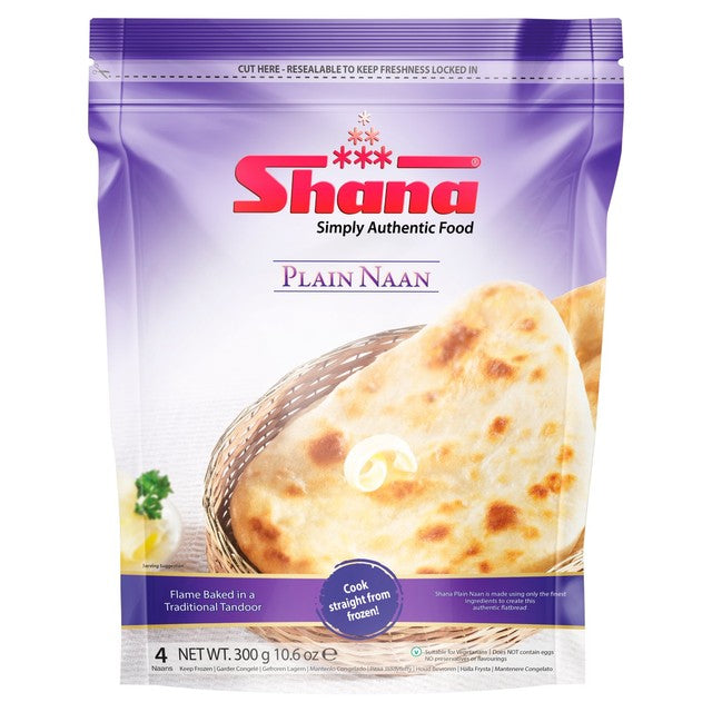 Shana Plain Naan frozen flatbread (British brand)