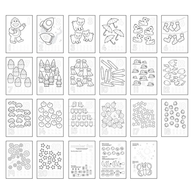 Orchard Toys 1-20 Sticker Colouring Book 297x210 mm, imported from the UK