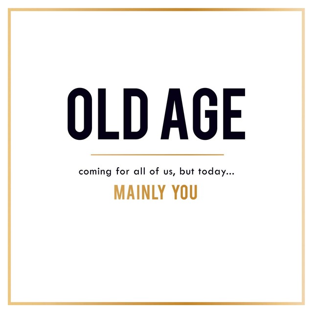 Alice Scott Old Age birthday card 155mm square - British product