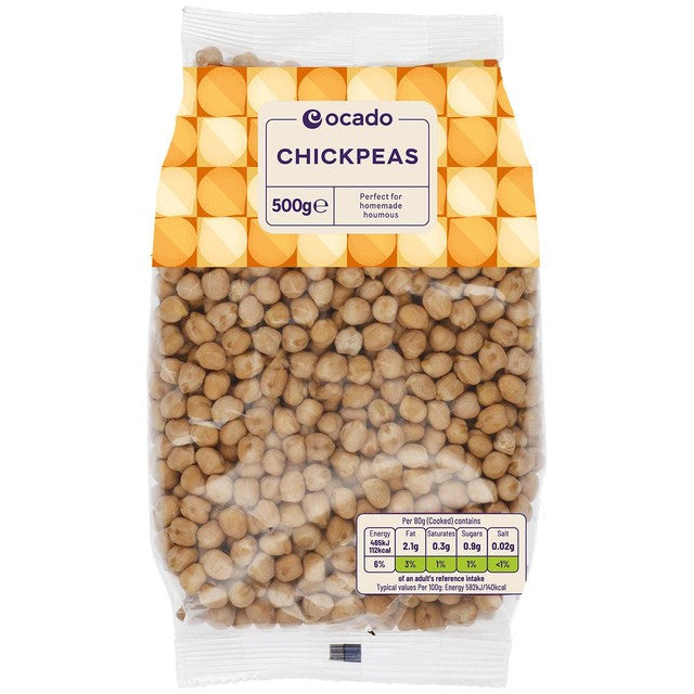 Ocado chickpeas 500g, imported from the UK