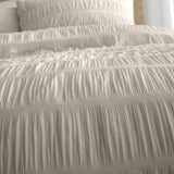 Catherine Lansfield Seersucker Natural Double Duvet Set - British product