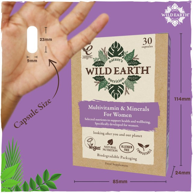 Wild Earth women's multivitamin capsules 30 capsules (British brand)