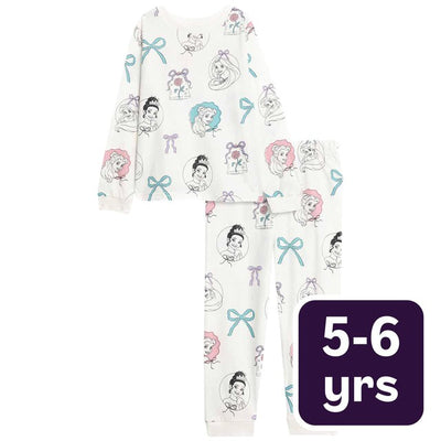 M&S Princess Pyjamas Cream Children's Pyjama Set 5-6 Years