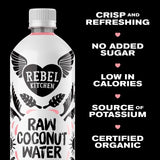 Agua de coco orgánica Rebel Kitchen 750ml importada del Reino Unido