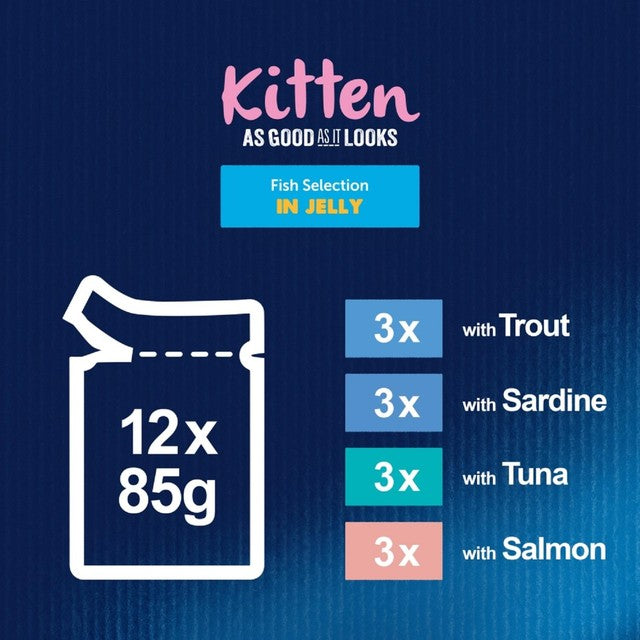 Felix kitten fish jelly cat food 12x85g - British product