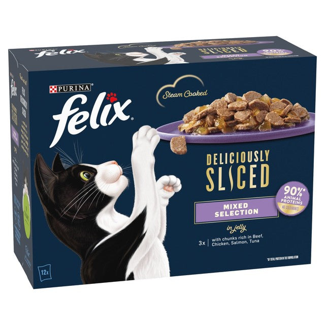 Felix wet cat food mixed selection in jelly 12 x 80g multipack - British product