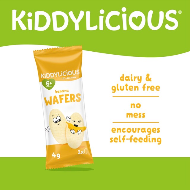 Kiddylicious banana flavoured baby wafers 40g, UK version