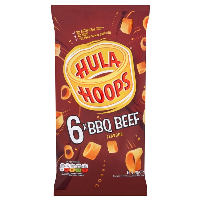 Hula Hoops BBQ Beef crisps 6-pack, UK version