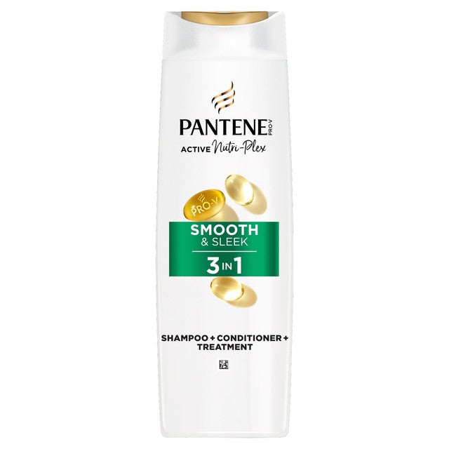 Pantene Smooth & Sleek 3in1 shampoo 250ml, imported from the UK