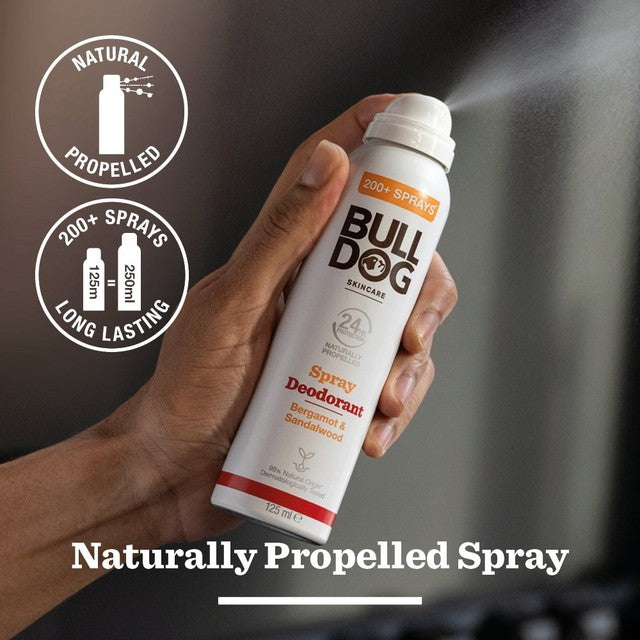 Bulldog Bergamot & Sandalwood deodorant spray - British product
