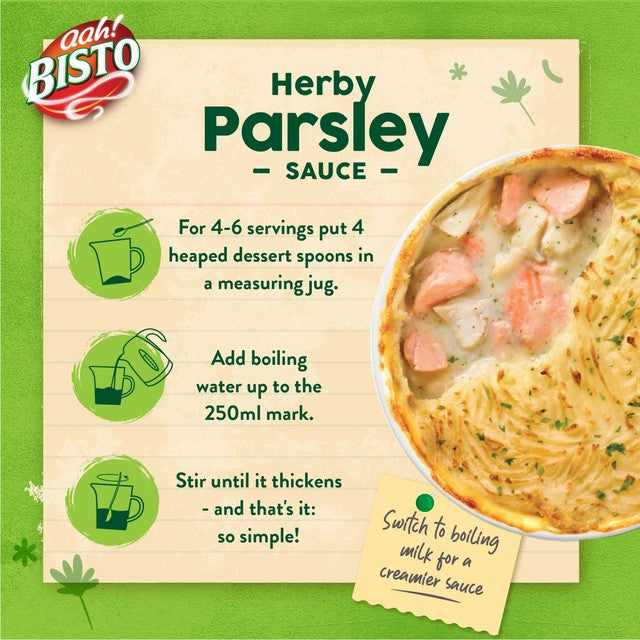 Bisto parsley sauce granules in a drum - British product