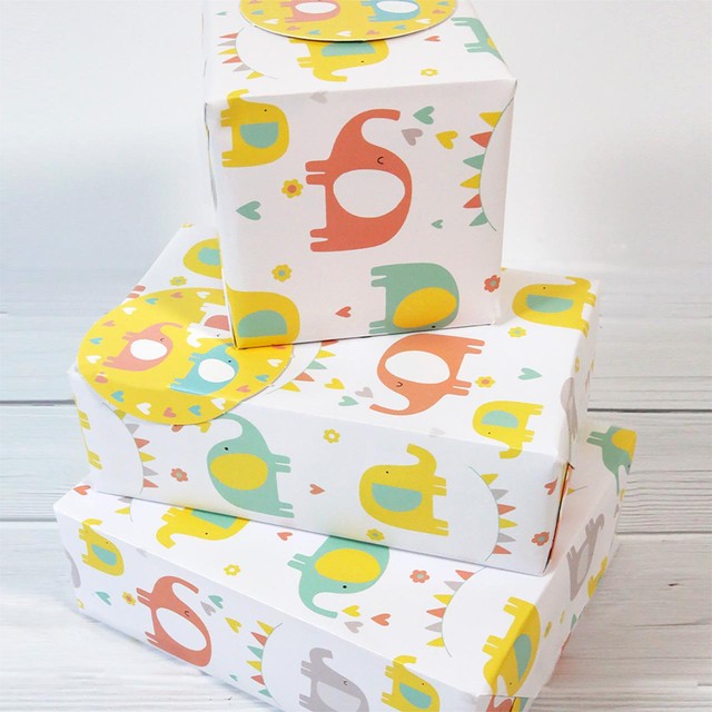 Abacus Elephant Fun wrapping paper and tags pack - British product