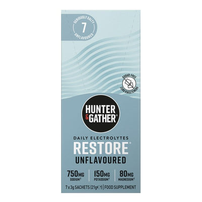 M&S Hunter & Gather Restore Electrolytes Unflavoured Electrolyte Supplement 7 x 3g Sachets- Buy online at McGrocer