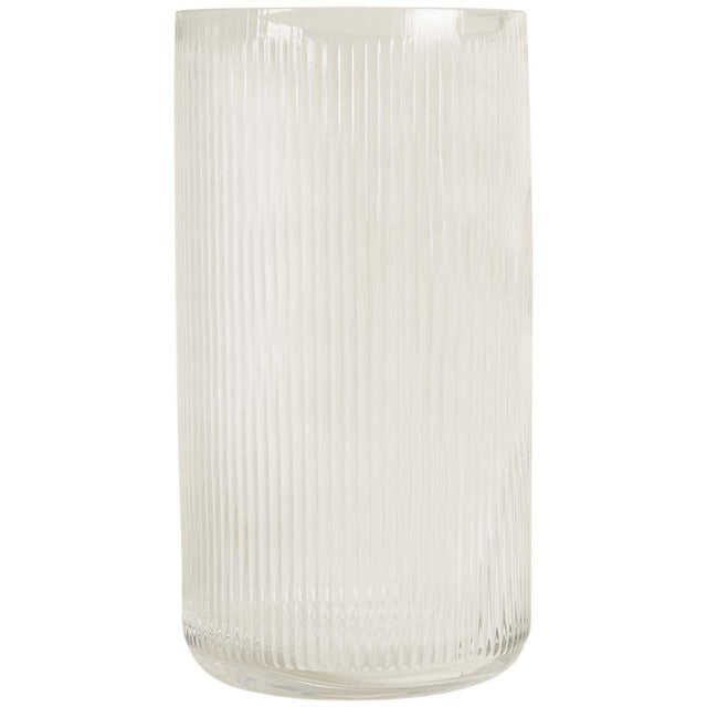 M&S Collection glass ribbed vase with 27 cm height, imported from the UK
