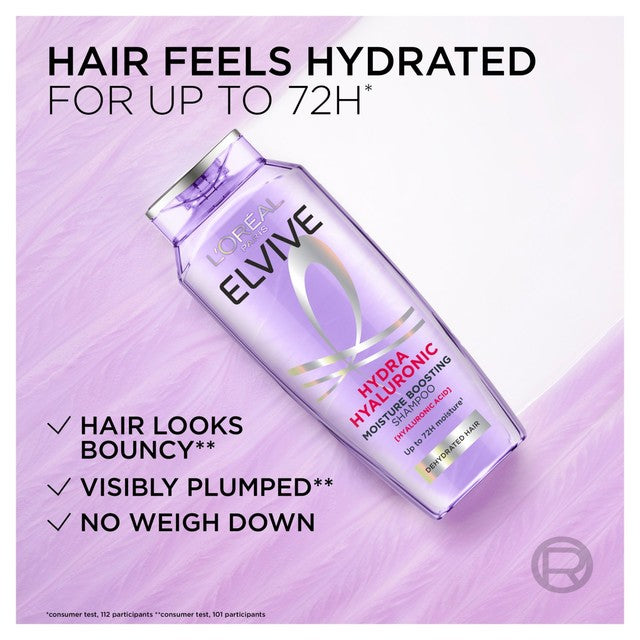L'Oreal Elvive Hydra Hyaluronic Acid Moisturising Shampoo 400ml, UK version