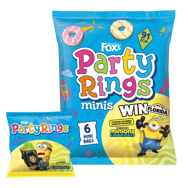Fox's Party Rings Mini Biscuits 6 x 20g - British product