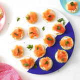 M&S Scottish mini smoked salmon blinis 400g, imported from the UK