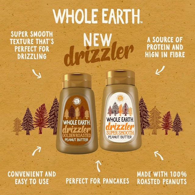 Whole Earth Drizzler Golden Roasted Peanut Butter 320g (British brand)