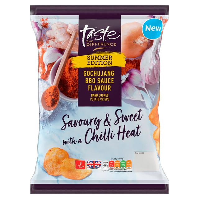 Sainsburys Gochujang BBQ Sauce Flavour Hand Cooked Potato Crisps Taste the Difference 150g