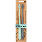 The Natural Family Co adult manual toothbrush twin pack assorted colours - British product