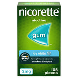 Nicorette icy white nicotine gum 2mg 105 pieces, imported from the UK