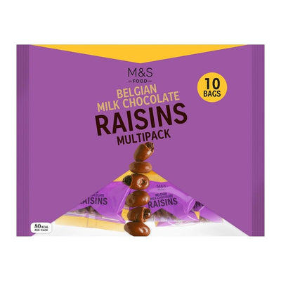 M&S M&S Belgian Milk Chocolate Raisins 10 x 18g Multipack- Buy online at McGrocer