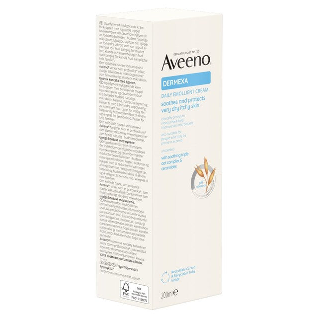 Aveeno Dermexa Emollient Cream 200ml Sensitive Skin Formula - British product