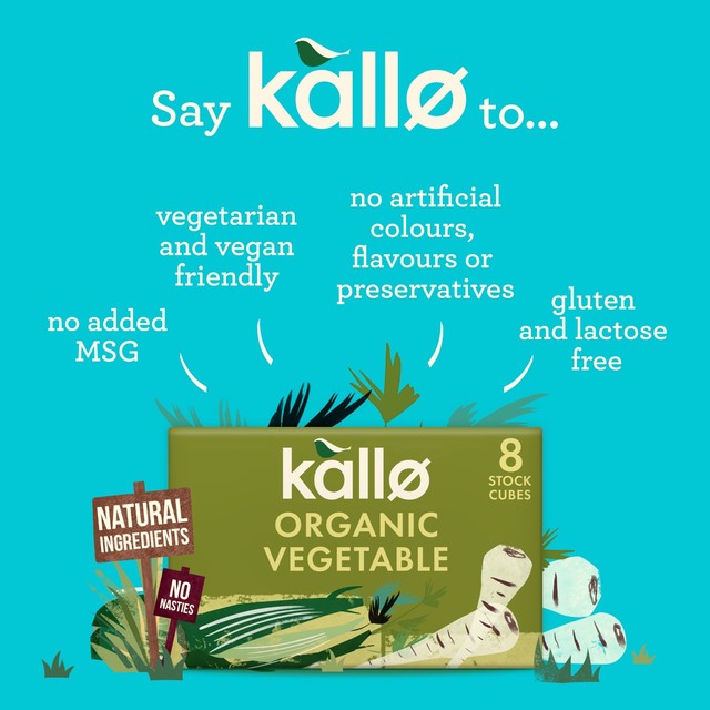 Kallo organic vegetable stock cubes 8 x 11g, UK version