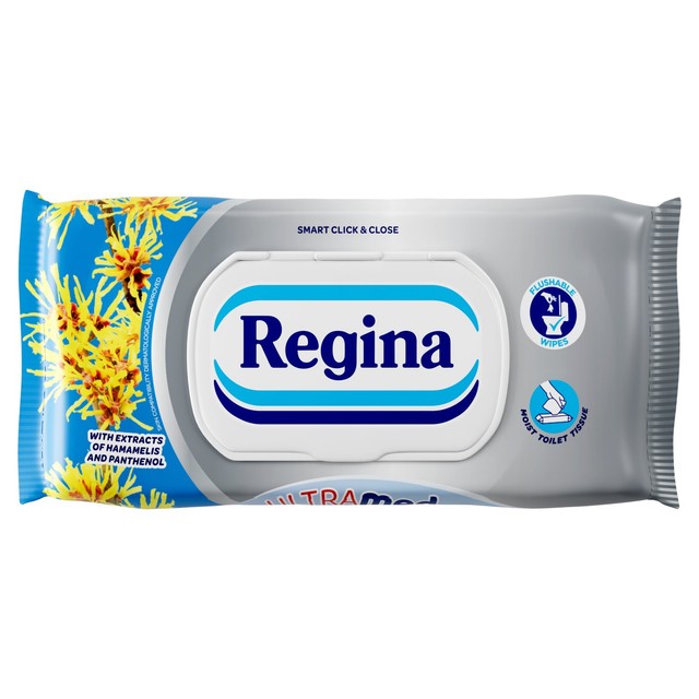 Regina Ultra Med moist toilet wipes, imported from the UK