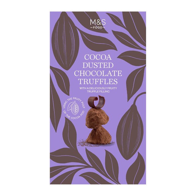 M&S cocoa dusted chocolate truffles 200g, imported from the UK