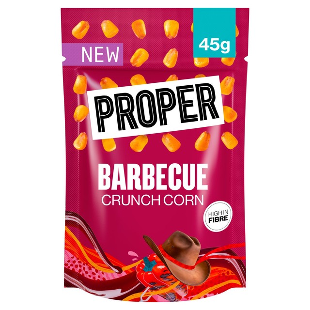 Propercorn barbecue flavour corn snack 45g, imported from the UK