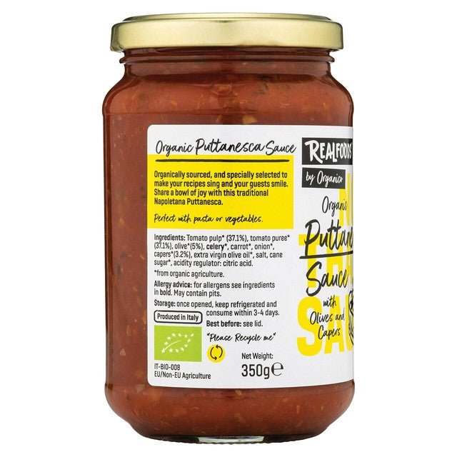 Realfoods Organic Puttanesca sauce 350g (British brand)