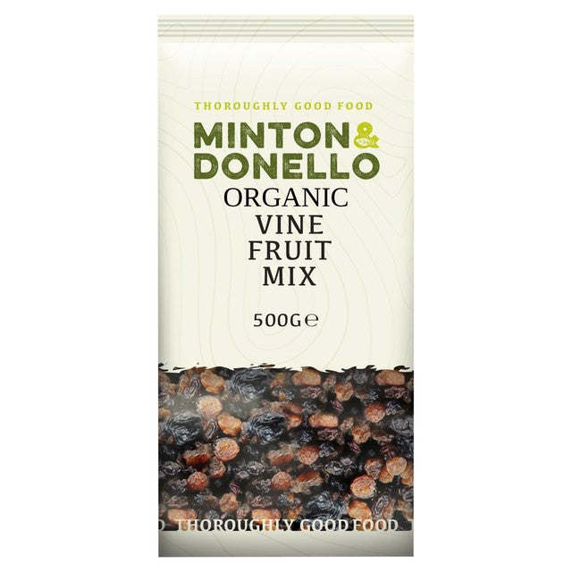 Minton & Donello Organic Vine Fruit Mix 500g, imported from the UK