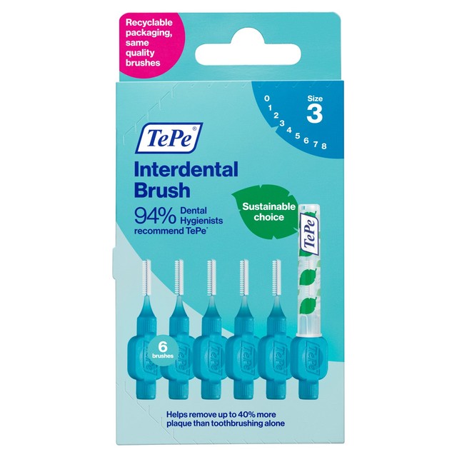 TePe blue interdental brush pack 0.6mm (British brand)