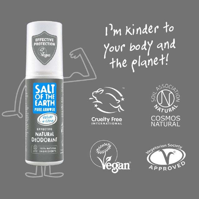 Salt of the Earth Vetiver & Citrus deodorant spray 100ml (British brand)