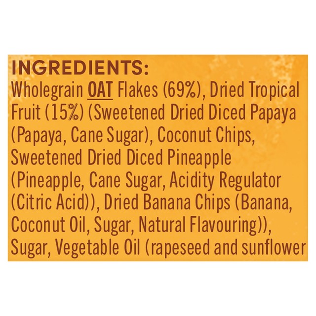 Jordans Crunchy Oat Granola Tropical Fruits 750g, UK version