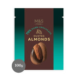 M&S 70% Dark Chocolate Almonds 100g, imported from the UK