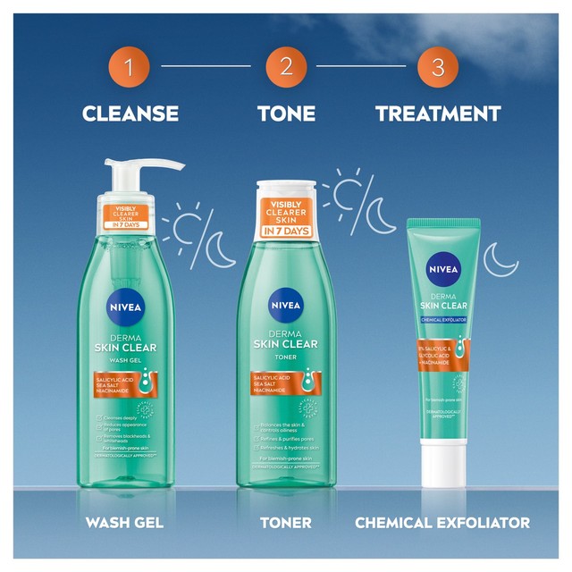 Nivea Derma Skin Clear Toner 200ml, imported from the UK