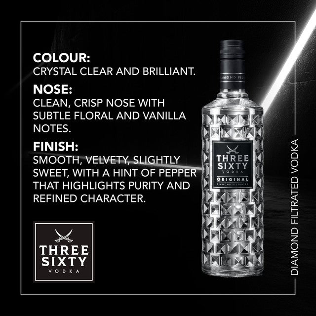 Three Sixty Original Premium Vodka - British product