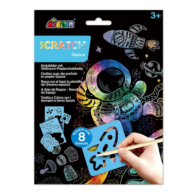 Avenir space scratch art kit for children, imported from the UK