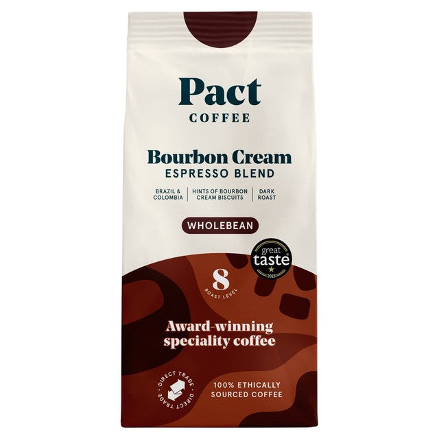 Pact Bourbon Cream espresso whole bean coffee 200g, imported from the UK