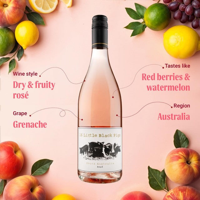 Virgin Wines 16 Little Black Pigs Rosé Wine 75cl, UK version