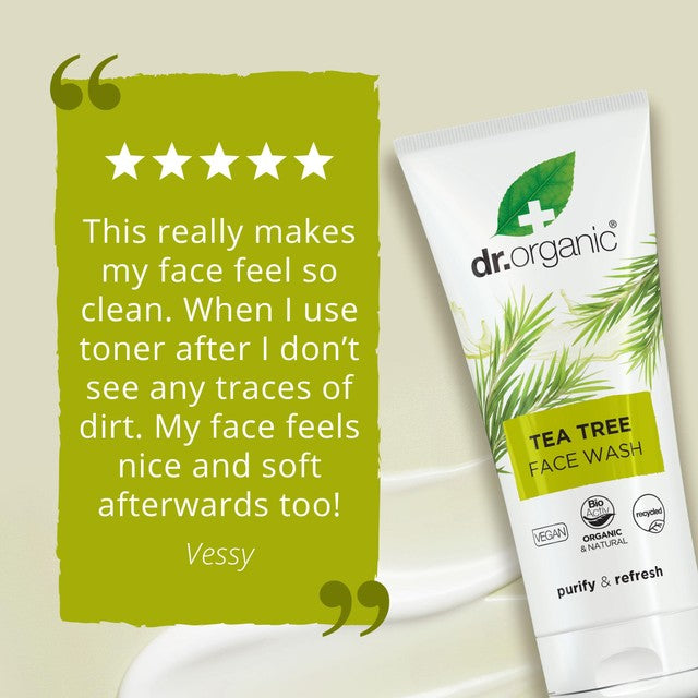 Dr Organic tea tree face wash 200ml - British product