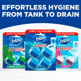 Bloo 3in1 in-cistern toilet blocks blue water ocean scent - British product