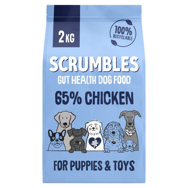 Scrumbles chicken dry dog food for puppies and toys 2kg (British brand)