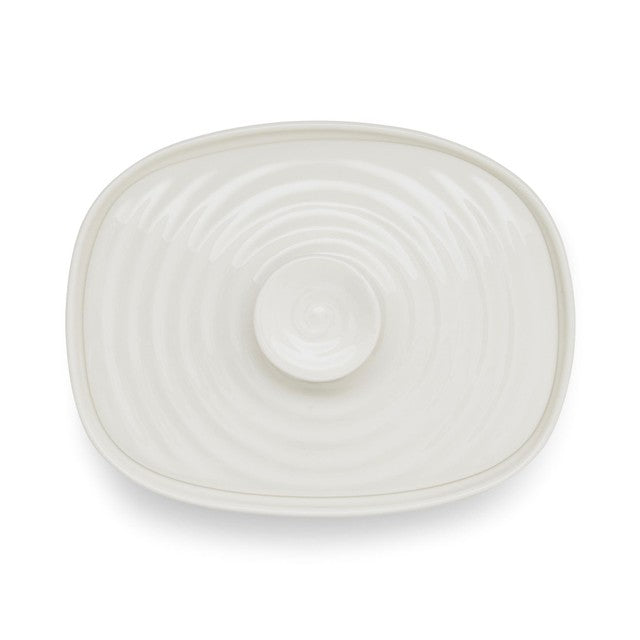 Sophie Conran white porcelain butter dish with cover, 15.5cm x 12cm (British brand)